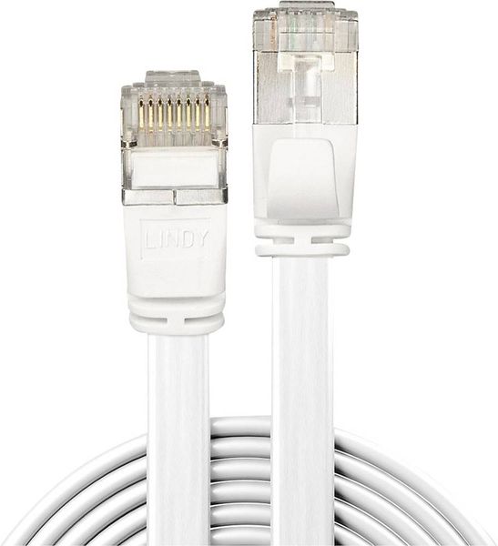 LINDY 47544 RJ45 Netzwerkkabel, Patchkabel CAT 6a U/FTP 5.00m Weiß mit Rastnasenschutz 1St.