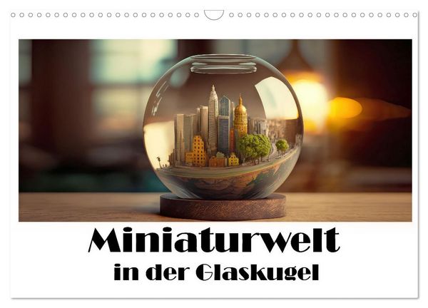 Produktbild: Miniaturwelt in der Glaskugel (Wandkalender 2026 DIN A3 quer), CALVENDO Monatskalender