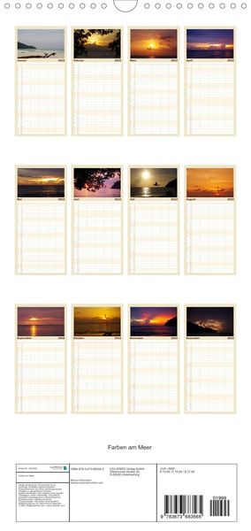 Produktbild: Familienplaner Farben am Meer (Wandkalender 2022 , 21 cm x 45 cm, hoch)