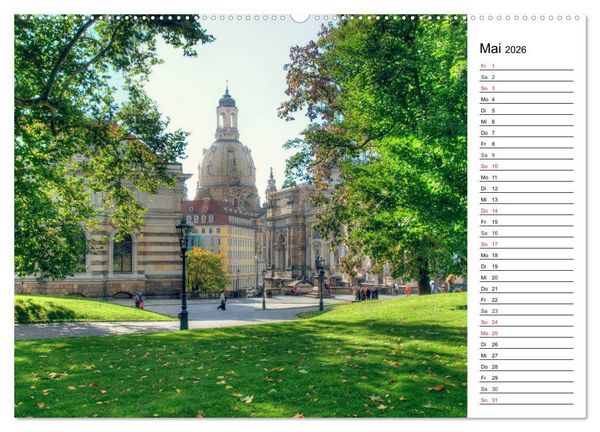 Produktbild: Barockstadt Dresden (Wandkalender 2026 DIN A2 quer), CALVENDO Monatskalender