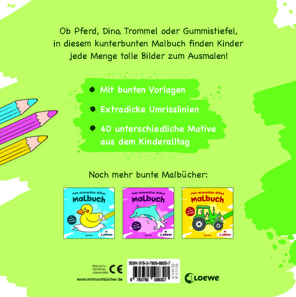 Mein Dickes XXL Kindergarten Malbuch – über 100 Motive Für Kinder Ab 3 Jahren, Extra Großes Format