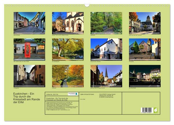 Produktbild: Euskirchen - Ein Trip durch die Kreisstadt am Rande der Eifel (Wandkalender 2026 DIN A2 quer), CALVENDO Monatskalender