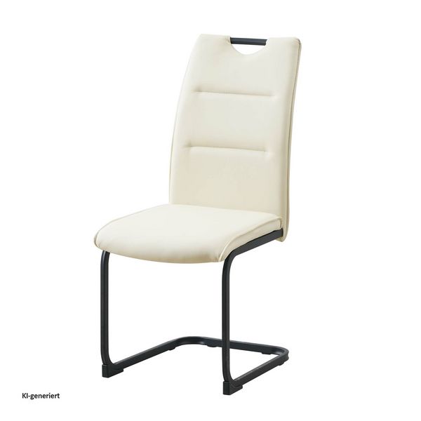 Produktbild: HTI-Living Schwingstuhl 2er Set PU creme DannyP Freischwinger Esszimmerstuhl Kunstleder