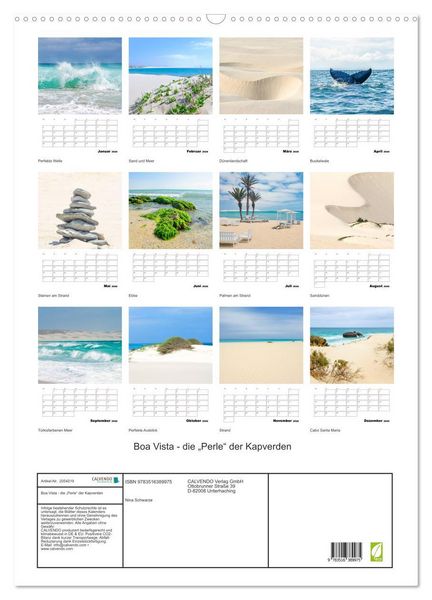 Produktbild: Boa Vista - die &bdquo;Perle&ldquo; der Kapverden (Wandkalender 2026 DIN A2 hoch), CALVENDO Monatskalender