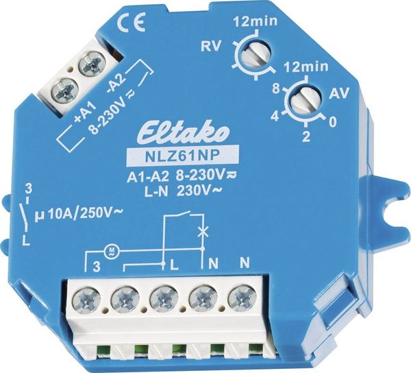 Produktbild: Eltako 61100704 NLZ61NP-UC Nachlaufschalter 230 V/AC 1 St. Zeitbereich: 0.1 - 14400 s 1 Schlie&szlig;er