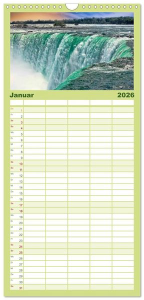 Produktbild: Familienplaner 2026 - Gewaltige Natur - bedrohlich und sch&ouml;n mit 5 Spalten (Wandkalender, 21 x 45 cm) CALVENDO