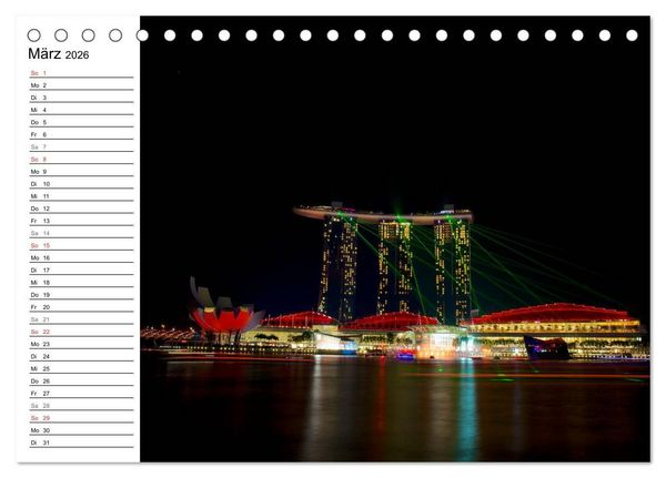 Produktbild: Singapur Stadt der Skylines (Tischkalender 2026 DIN A5 quer), CALVENDO Monatskalender