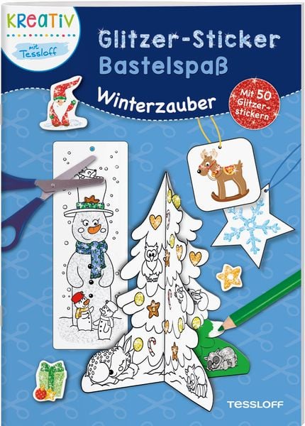 Produktbild: Glitzer-Sticker Bastelspa&szlig;. Winterzauber