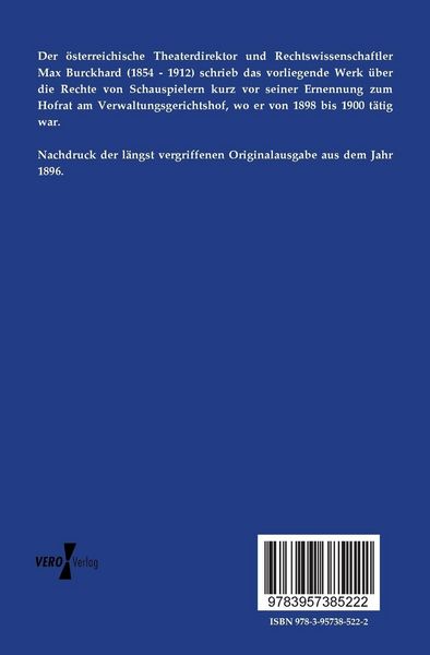 Produktbild: Das Recht der Schauspieler