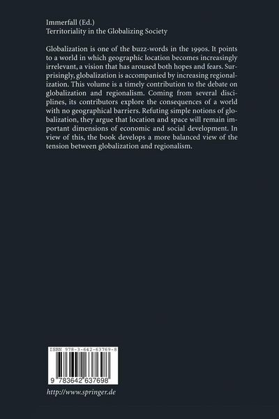 Produktbild: Territoriality in the Globalizing Society