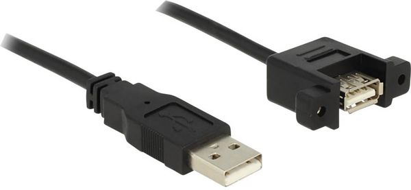 Delock USB-Kabel USB 2.0 USB-A Stecker, USB-A Buchse 1.00m Schwarz 85106