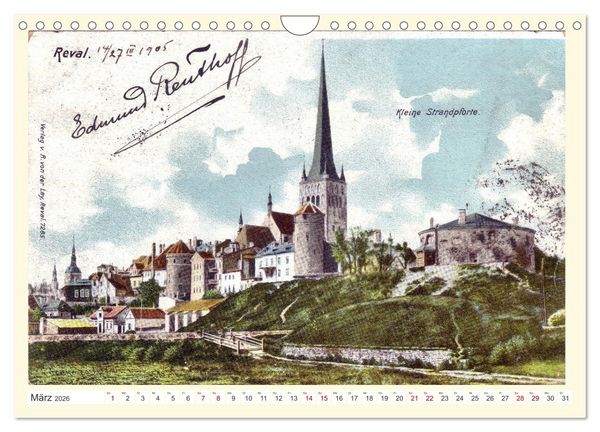 Produktbild: GRUSS AUS REVAL - Estlands Hauptstadt in alten Ansichten (Wandkalender 2026 DIN A4 quer), CALVENDO Monatskalender