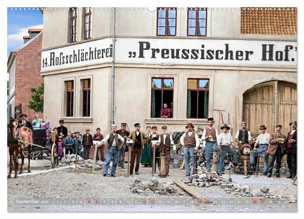 Produktbild: Historisches Aschersleben um 1900 &ndash; Kolorierte Schwarzwei&szlig;fotos (hochwertiger Premium Wandkalender 2026 DIN A2 quer), Kunstdruck in Hochglanz