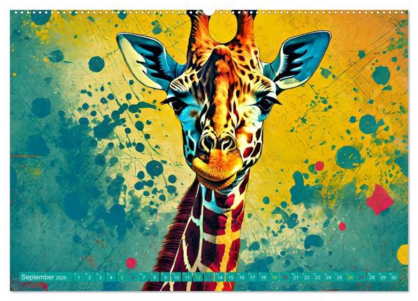 Produktbild: GIRAFFEN - Modern Art (hochwertiger Premium Wandkalender 2026 DIN A2 quer), Kunstdruck in Hochglanz