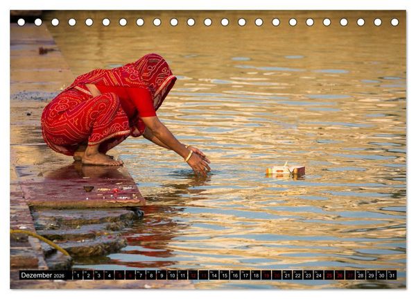 Produktbild: Indien - im Meer der Farben (Tischkalender 2026 DIN A5 quer), CALVENDO Monatskalender