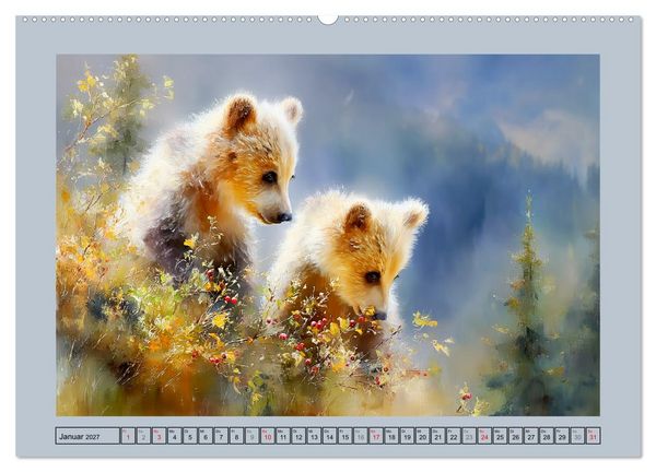 Produktbild: B&auml;renkinder. Kleine Waldseelen im Licht der Natur (Wandkalender 2027 DIN A2 quer), CALVENDO Monatskalender