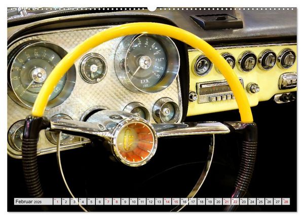 Produktbild: Ikonische US-Car Armaturenbretter (hochwertiger Premium Wandkalender 2026 DIN A2 quer), Kunstdruck in Hochglanz