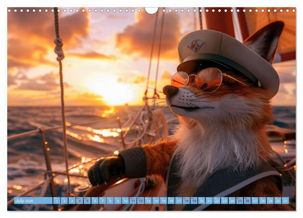 Produktbild: Funny animals as a captain on a boat (Wall Calendar 2026 DIN A3 landscape), CALVENDO 12 Month Wall Calendar