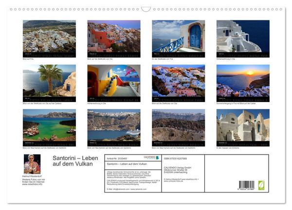 Produktbild: Santorini &ndash; Leben auf dem Vulkan (Wandkalender 2026 DIN A2 quer), CALVENDO Monatskalender