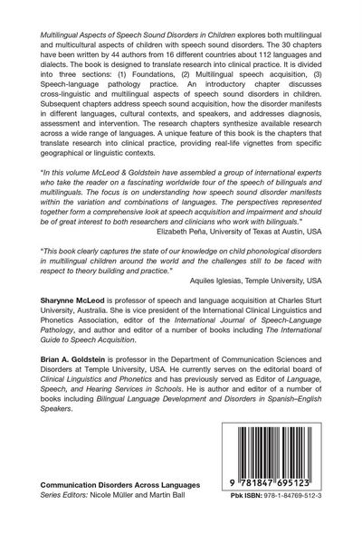 Produktbild: Multilingual Aspects of Speech Sound Disorders in Children