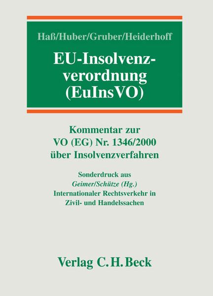 Produktbild: EU-Insolvenzverordnung. EuInsVO