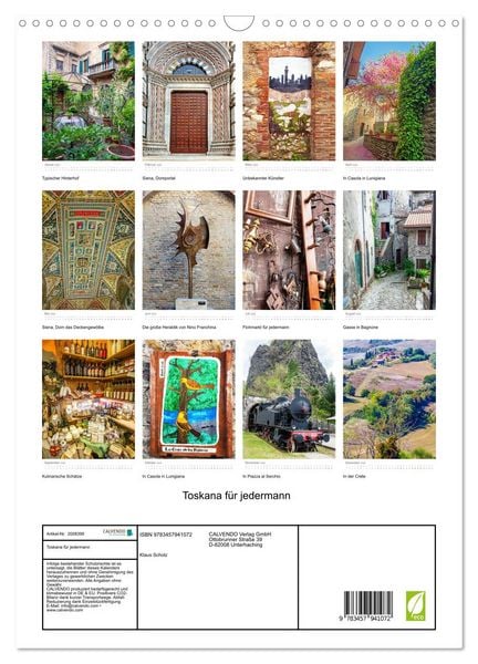 Produktbild: Toskana f&uuml;r jedermann (Wandkalender 2026 DIN A3 hoch), CALVENDO Monatskalender