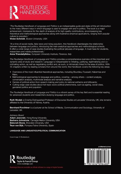 Produktbild: The Routledge Handbook of Language and Politics