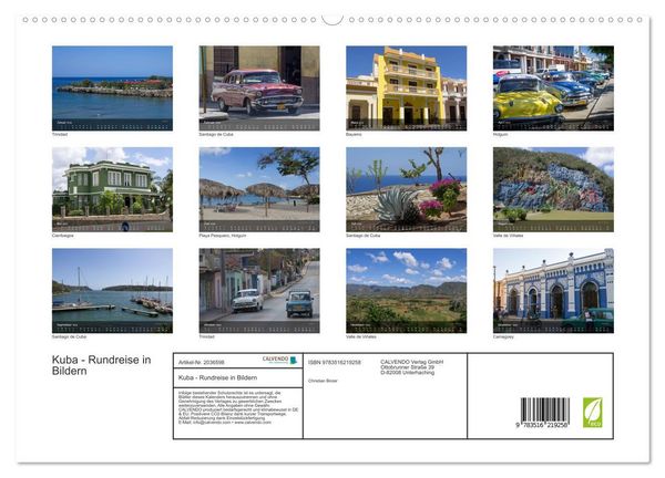 Produktbild: Kuba - Rundreise in Bildern (hochwertiger Premium Wandkalender 2026 DIN A2 quer), Kunstdruck in Hochglanz