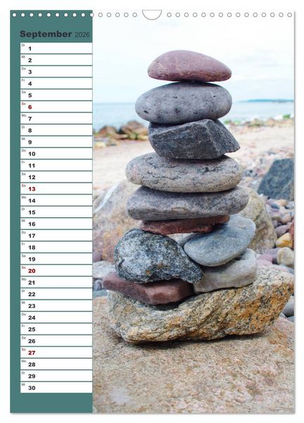 Produktbild: Steinmanderl - Der Steinm&auml;nnchen Geburtstagskalender (Wandkalender 2026 DIN A3 hoch), CALVENDO Monatskalender