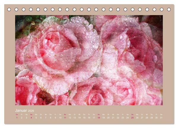Produktbild: Romantische Rosen (Tischkalender 2026 DIN A5 quer), CALVENDO Monatskalender