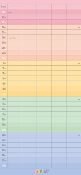 Produktbild: Familienplaner Regenbogen 2027