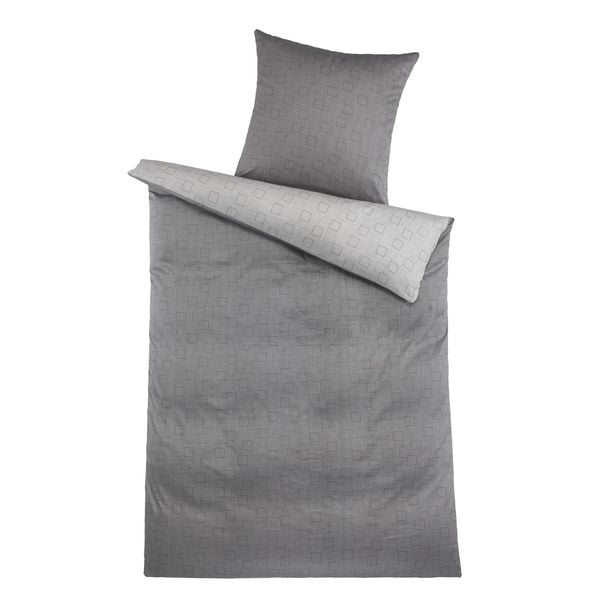 Produktbild: HTI-Living Mako Satin Bettwäsche 2-Teilig Grau 135 x 200 cm
