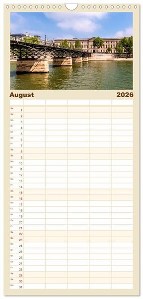 Produktbild: Familienplaner 2026 - PARIS Franz&ouml;sisches Flair und Historie mit 5 Spalten (Wandkalender, 21 x 45 cm) CALVENDO