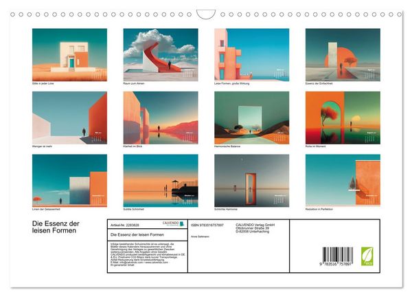 Produktbild: Die Essenz der leisen Formen (Wandkalender 2027 DIN A3 quer), CALVENDO Monatskalender