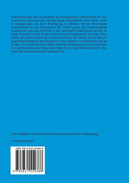 Produktbild: Die politischen Entscheidungsprozesse bei Auslandseins&auml;tzen der Bundeswehr 1999-2003
