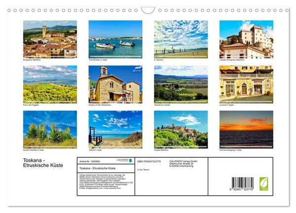 Produktbild: Toskana - Etruskische K&uuml;ste (Wandkalender 2026 DIN A3 quer), CALVENDO Monatskalender