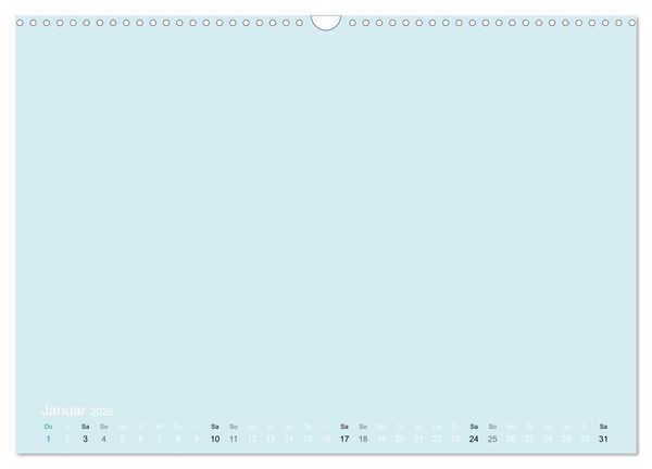 Produktbild: Bastelkalender - hell Blau (Wandkalender 2026 DIN A3 quer), CALVENDO Monatskalender