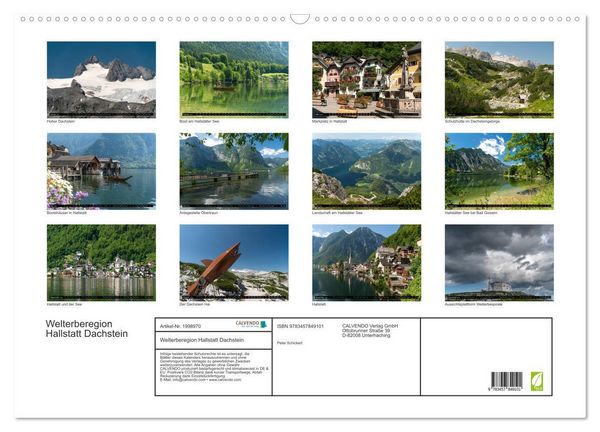Produktbild: Welterberegion Hallstatt Dachstein (Wandkalender 2026 DIN A2 quer), CALVENDO Monatskalender