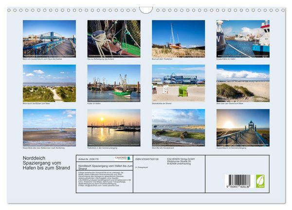 Produktbild: Norddeich Spaziergang vom Hafen bis zum Strand (Wandkalender 2026 DIN A3 quer), CALVENDO Monatskalender