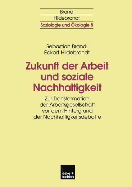 Produktbild: Zukunft der Arbeit und soziale Nachhaltigkeit