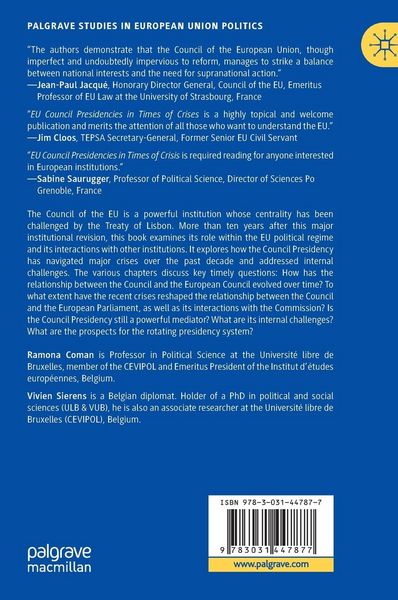 Produktbild: EU Council Presidencies in Times of Crises