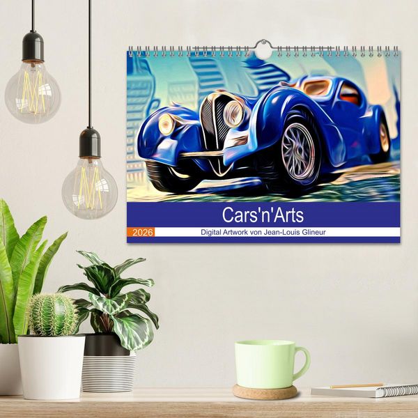 Produktbild: Cars'n'Arts - Digital Artwork von Jean-Louis Glineur (Wandkalender 2026 DIN A4 quer), CALVENDO Monatskalender