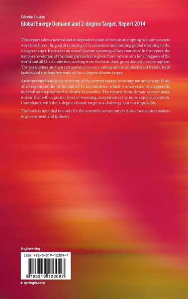 Produktbild: Global Energy Demand and 2-degree Target, Report 2014