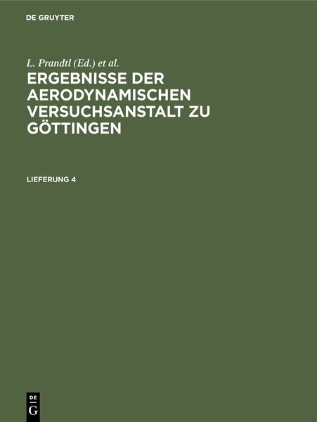 Produktbild: Ergebnisse der aerodynamischen Versuchsanstalt zu G&ouml;ttingen. Lfg. 4