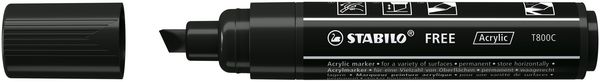 Produktbild: STABILO Acrylmarker, FREE Acrylic T800C, Strichbreite 4-10 mm, schwarz