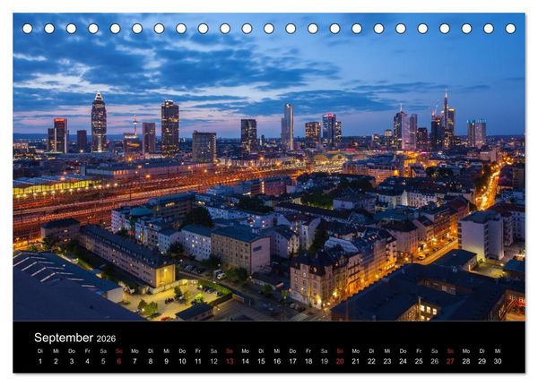 Produktbild: Frankfurt Skylights 2026 (Tischkalender 2026 DIN A5 quer), CALVENDO Monatskalender