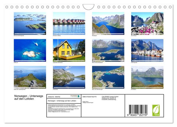 Produktbild: Norwegen - Unterwegs auf den Lofoten (Wandkalender 2026 DIN A4 quer), CALVENDO Monatskalender