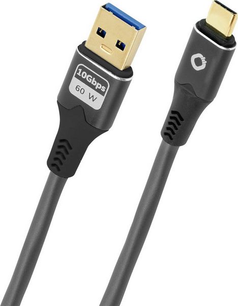 Produktbild: Oehlbach USB-Kabel USB 3.2 Gen1 USB-C&reg; Stecker, USB-A Stecker 0.5 m Anthrazit vergoldete Steckkontakte D1C9371