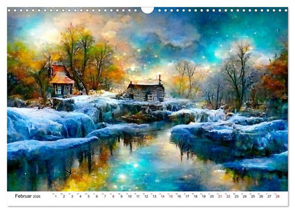 Produktbild: Fantasie Cottages - Ein Jahr durch die M&auml;rchenwelt (Wandkalender 2026 DIN A3 quer), CALVENDO Monatskalender
