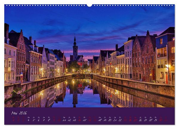 Produktbild: Br&uuml;gge und Gent im Zwielicht (Wandkalender 2026 DIN A2 quer), CALVENDO Monatskalender